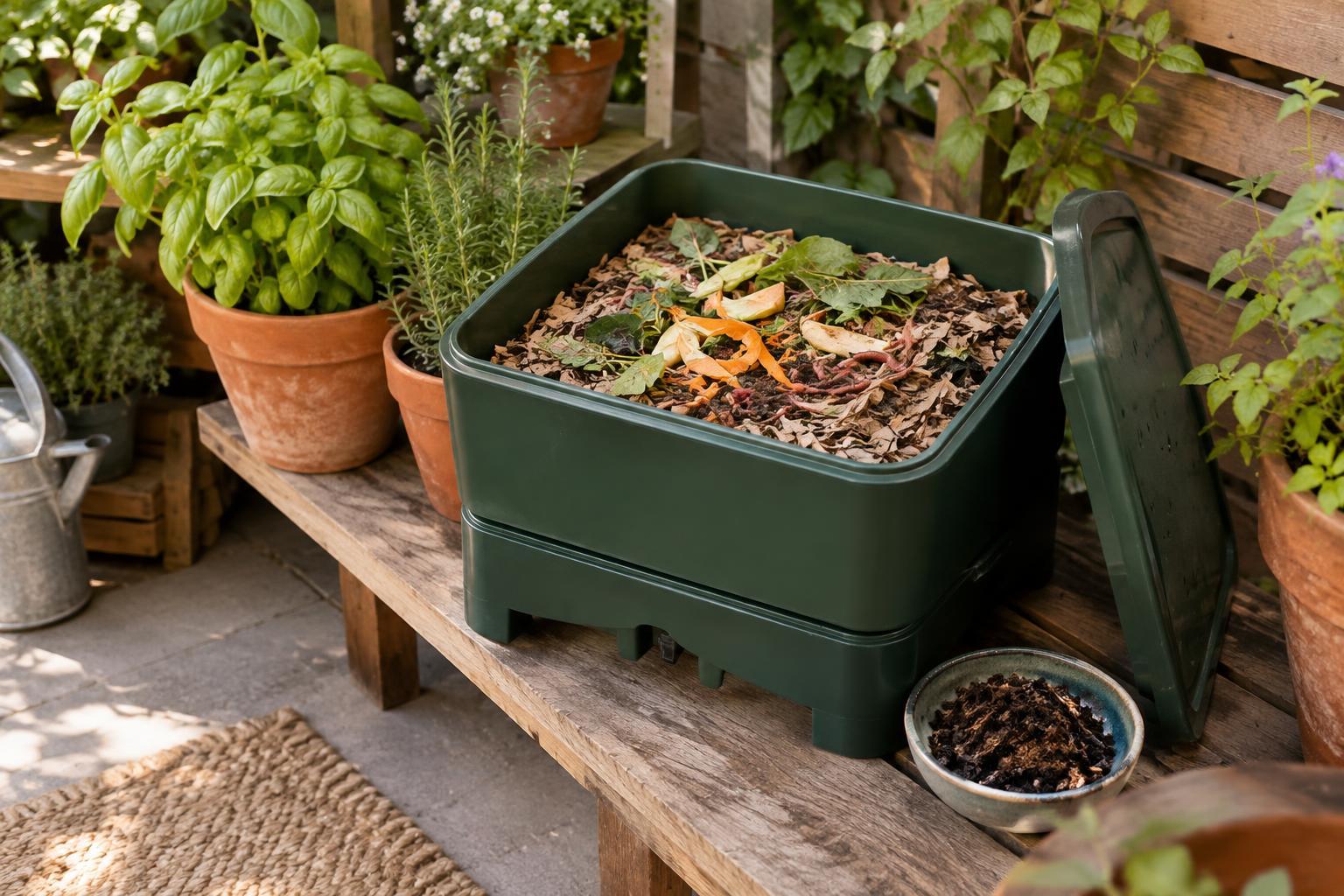 How to Set Up a Compact Worm Bin for Garden Scraps