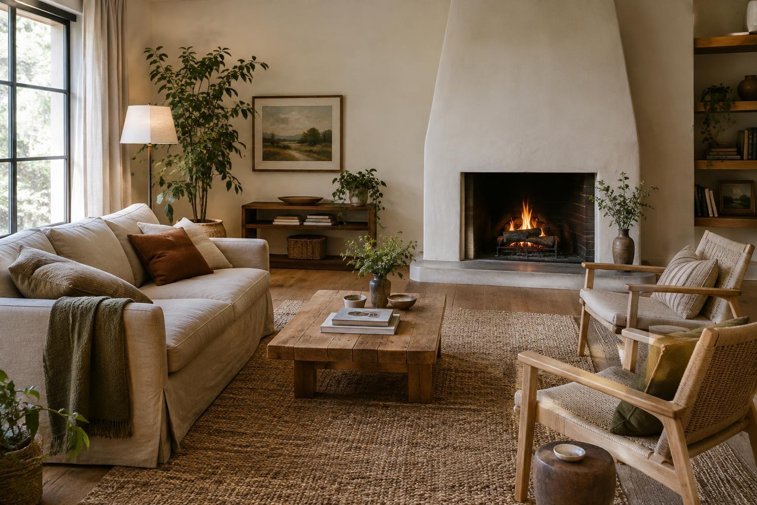 How to Arrange a Living Room Around an Off-Center Fireplace